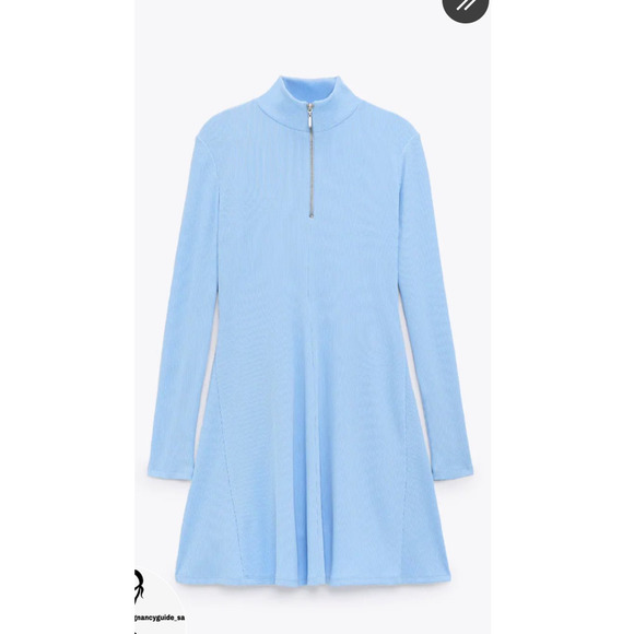 NWT Zara Ribbed Quarter Zip Dress - Picture 3 of 5
